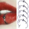 Stainless Steel Fake Lip and Nose Ring - C-Shaped, No Piercing Needed