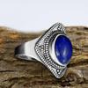 Solid 925 Sterling Silver Lapis Lazuli Gemstone Handmade Designer Statement Ring Jewelry Gift For Her