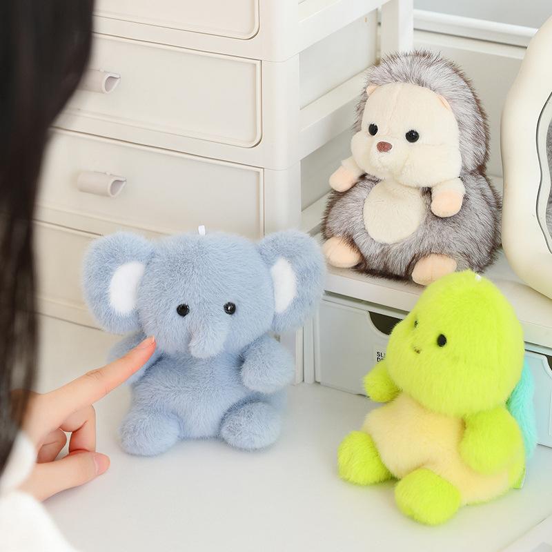 Turtle fox doll plush toy cute baby elephant tabletop ornament learning pick pendant doll birthday gift