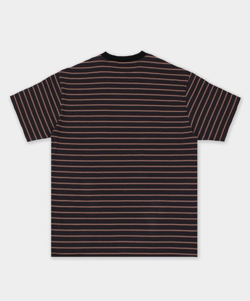 CAMEL WORK Hazel Stripe Pocket Short Sleeve T-Shirt (Black)