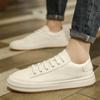 Fashion Italian Men White Leather Casual Flat Designer Shoes Fashion New Antiskid Walking Shoes Comfy Vulcanized Tenis Masculinos Shoes