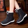 Women's Mid-calf Fashion Lightweight Height-enhancing Soft Sole Winter Warm Fur One Snow Boots Velvet Lined Non-slip Casual Sports Cotton Boots