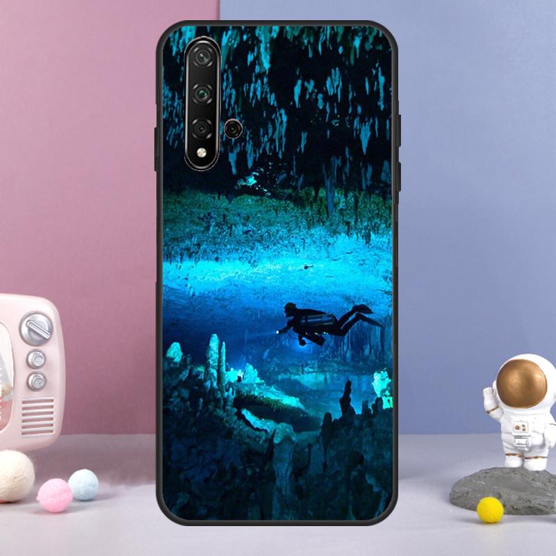 Чехол для Huawei Nova Y70 Y90 Y60 Y72 Y73 Y61 Y91 7i 8i 11i 12i 12s 9 10 SE P20 P30 P40 Lite с изображением дайвера для подводного плавания
