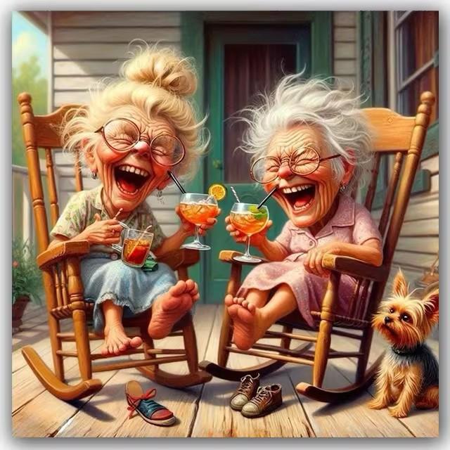 Наборы для 5D алмазной вышивки «Старомодная бабушка», Счастливые бабушка и дедушка пьют, DIY мозаика, вышивка крестом