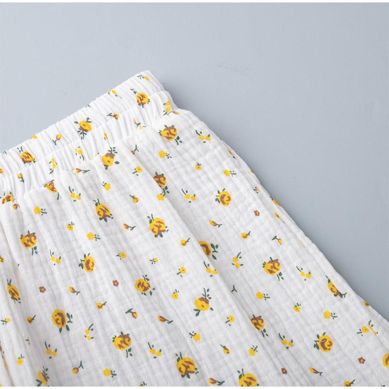 Повседневный принт Шнуровка Женский комплект рубашки Короткий рукав V-образный вырез Топ Широкие брюки с высокой талией Женские шорты Новинка Праздничный костюм