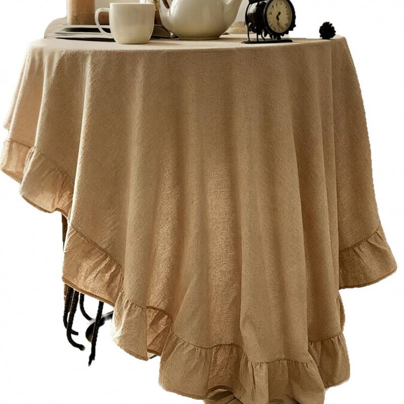 European Round Table Cloth Household Round Table Cloth Hotel Waterproof Oil-proof Wash-Free Cloth Table