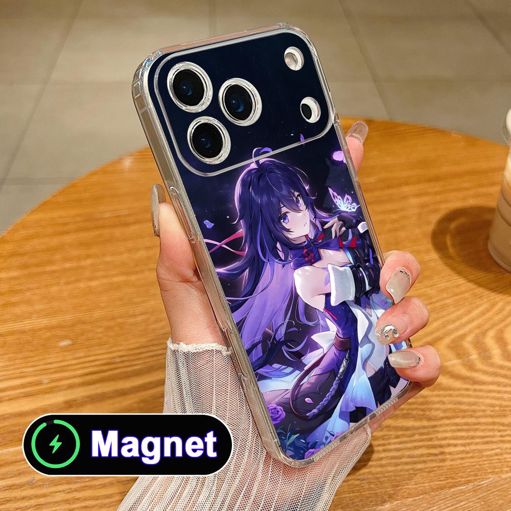 HSR Seele Прозрачный TPU Magsafe Чехол для Мобильного Телефона для iPhone 17 16 15 14 13 12 11 Air Pro Max Plus Mini Цветной Чехол