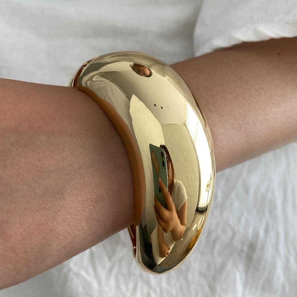 Ingemark 3 Styles Hip Hop Irregular Stacking Resin Thick Bangles for Women New Trend Charm Wide Arm Bracelet Couple Jewelry Gift