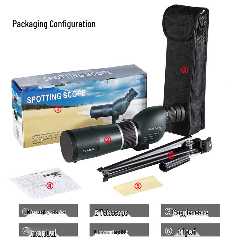 Maifeng 20-60X60 Birdwatching Scope: HD High Magnification Variable Zoom Monocular Telescope