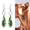Women Fashion Jewelry Retro Murano Glass Spiral Drop Earrings Yoga Water Drop Pendant Earrings Gift