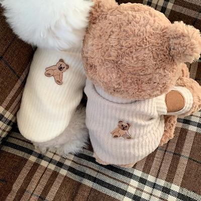 Европейский стиль одежда для питомцев Вязаный нижний слой в стиле Тедди для собак Померанский шпиц Жилет с рукавами-аппликациями Йоркширский терьер Зимний теплый пуловер