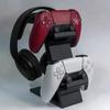 3-в-1 подставка для контроллера PS5 на стол с держателем для гарнитуры, игровой органайзер для 2 геймпадов и 1 наушников, настольная док-станция без зарядки