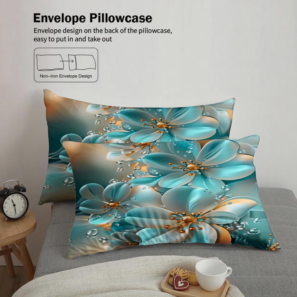 Floral Bedding Sets Comforter Not Included 3D Printed Droplet Luxury 3pcs Queen King Full Size Duvet Covet With 2Pillowcases