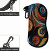 Abstract Mosaic Pattern Zipper Sunglasses Case, Colorful Geometric Swirl Eyeglasses Storage Pouch, Portable Protective Eyewear Container for Travel