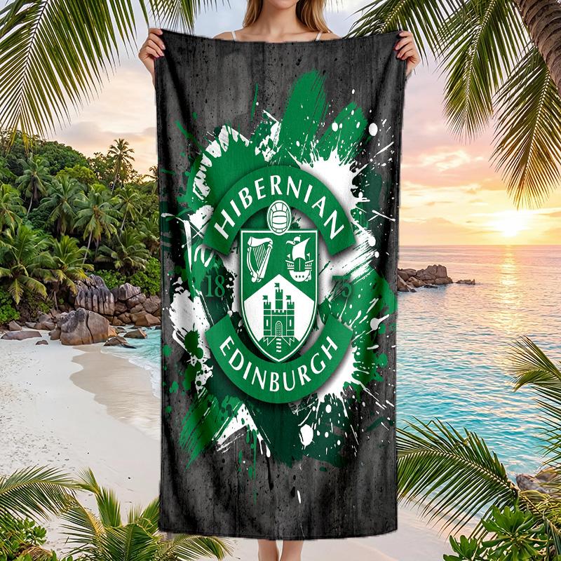 Hibs FC принт Быстросохнущее пляжное полотенце Микрофибра Впитывающее Портативное для путешествий Полотенце для плавания
