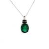 Vintage Pendant Created Oval 10*12mm Emerald Nano 925 Sterling Silver Necklace Fine Jewelry for Women's Proposal Gorgeous Gifts