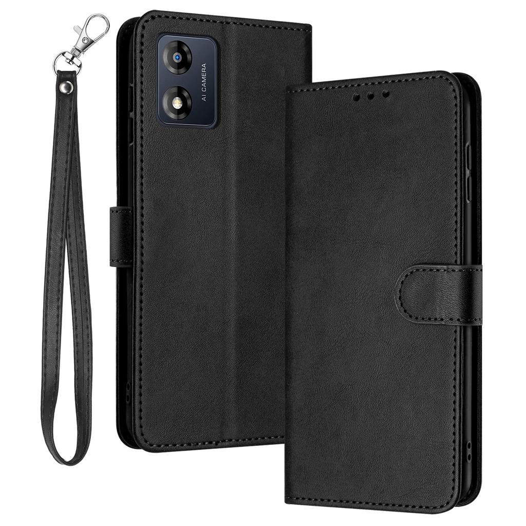 For Motorola Moto E13 4G Folio Flip Leather Wallet Cell Phone Case Full Protection Cover with Strap