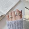 S925 Silver-Plated Ladder Hollow Open Ring - Japanese & Korean Style