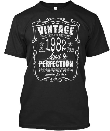 Стандартная футболка унисекс 1982 года Aged To Perfection