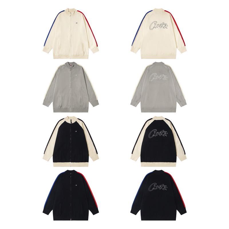 Модный шерстяной кардиган на молнии Corteiz - Американский ретро уличный хип-хоп унисекс куртка