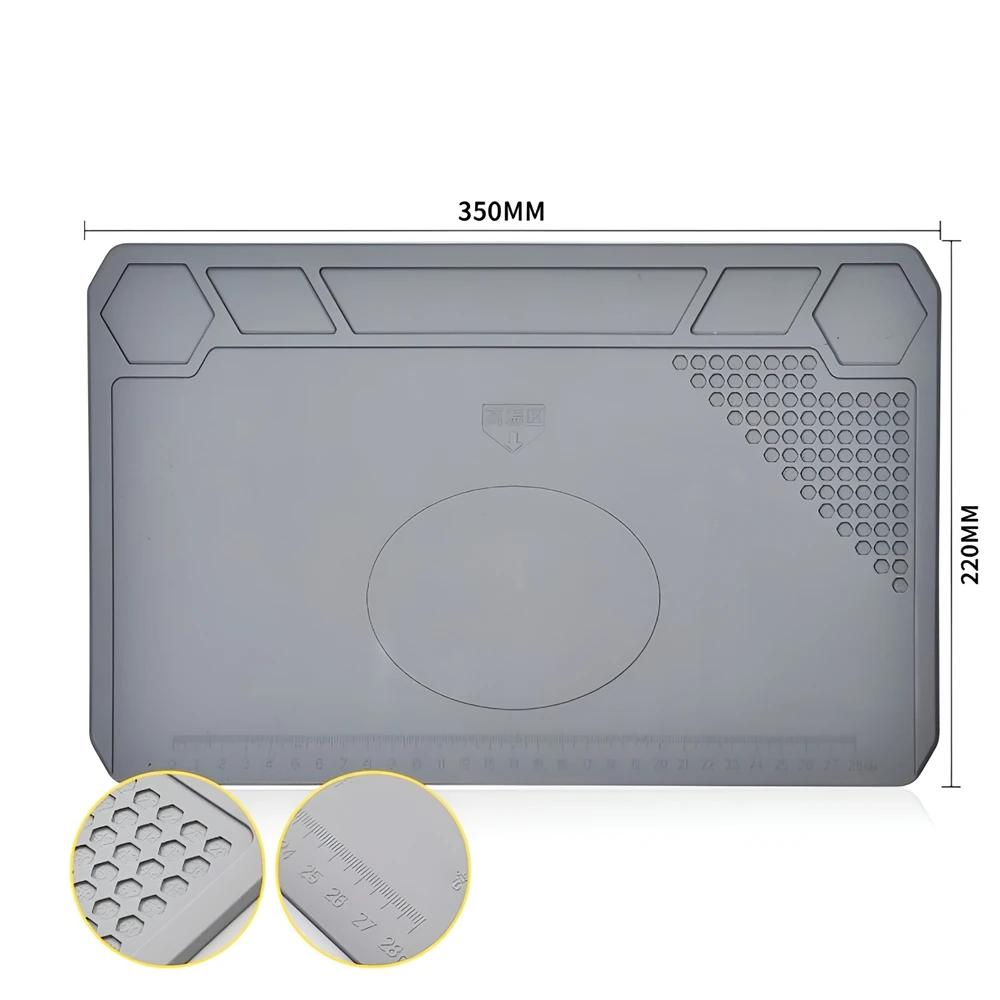 Силиконовый рабочий коврик, паяльная станция, коврик, термостойкий, 932°F, антистатический магнитный коврик для ремонта электронных телефонов, ноутбуков, часов
