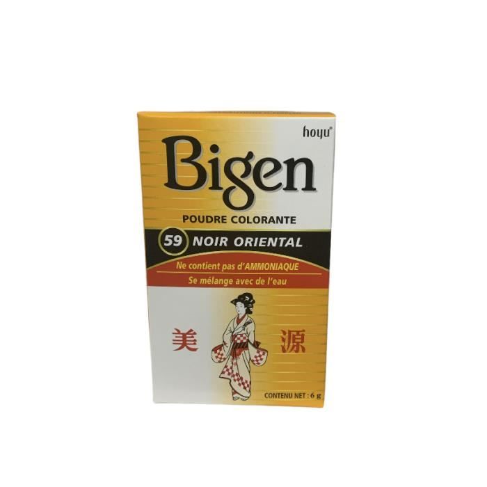 Poudre Colorante - Bigen - Noir Oriental - Tous Types De Cheveux - Couverture Des Cheveux Blancs