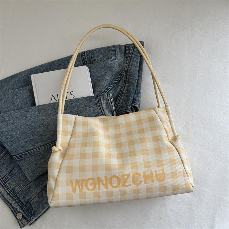 Premium Plaid Bag Women's Autumn New Commuter Armpit Bag Large Capacity Shoulder Tote Bag
