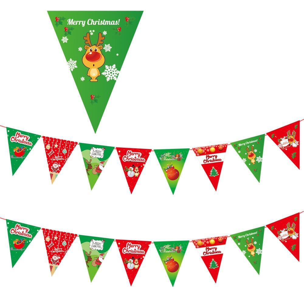 Рождественский бумажный баннер мультфильм Санта-Клаус снеговик рождественский подвесной орнамент баннер домашнее рождественское украшение флаг принадлежности новый год
