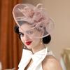 Перья Повязка на голову для женщин Фантазийные шляпки для чаепития Элегантный головной убор для невесты Свадебная вечеринка Головной убор Макияж для чаепития Выпускной вечер Головной убор
