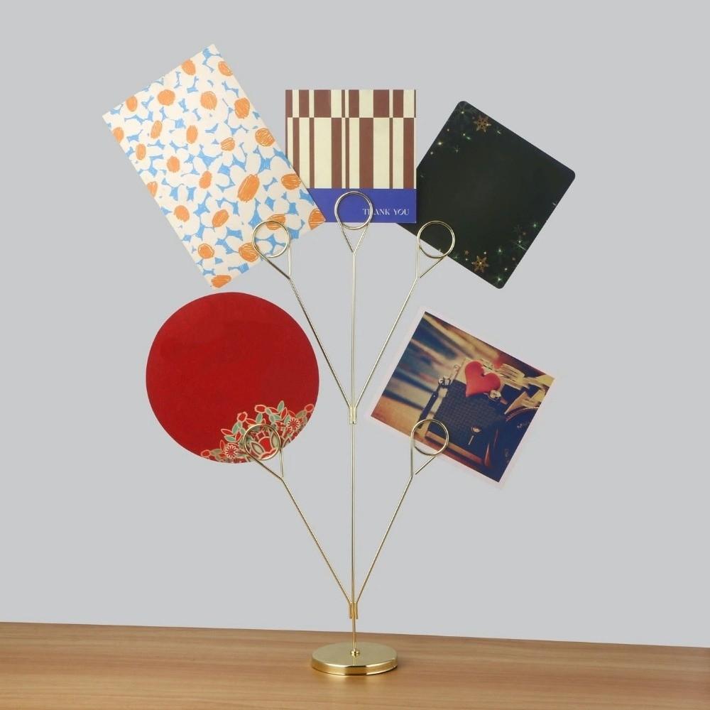 Metal Photo Holder 5-Branch Metal Seat Clamp Stylish Display Stand Party Decoration
