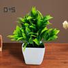Искусственные зеленые растения в горшках, домашний офис, стол, центральная часть свадебной вечеринки, пластиковая искусственная зелень, бонсай, украшение для рабочего стола в помещении и на открытом воздухе