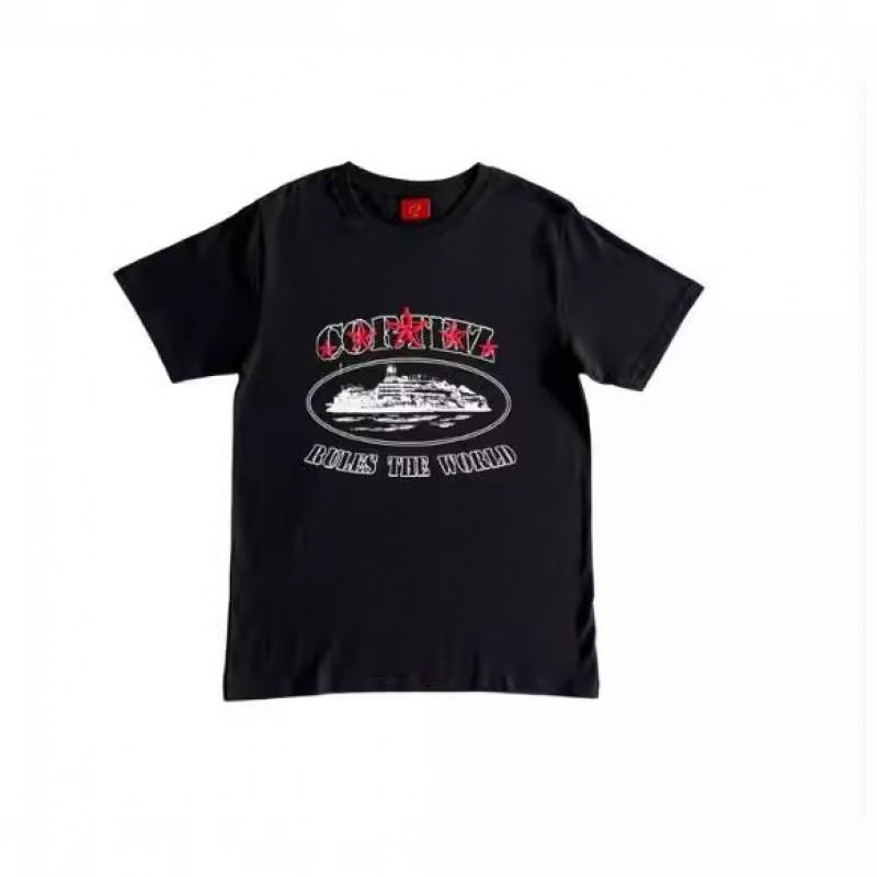 Mens Oversized Cotton Graphic Tee Streetwear Hip Hop Casual Short Sleeve T-Shirt Loose Fit