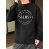 Men's Oversized Sweater, Distressed Design, Solid Color, Cotton Blend, Streetwear Casual Style