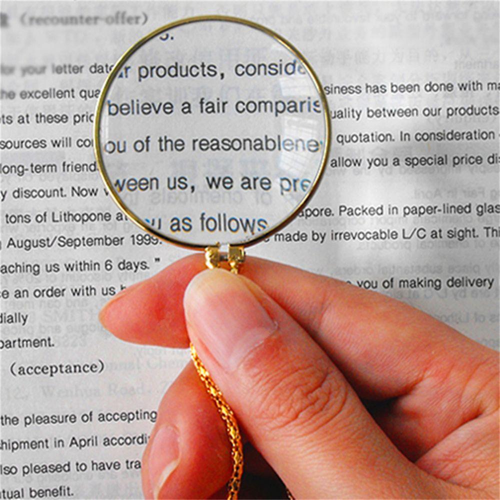 5X Magnifying Glass Necklace 40mm HD Optical Lens Pendant with Chain Portable Monocle Magnifier Necklaces for Reading Crafts