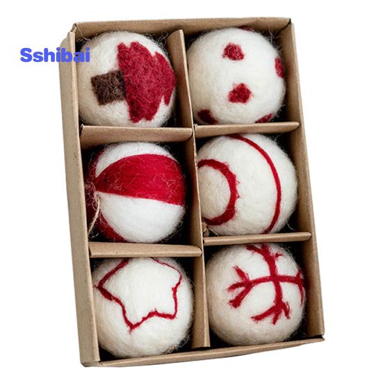 6/36 шт. 3/5 см Рождественский фетровый шар Снежинка Снеговик сплошной цвет небьющиеся многоразовые праздничные украшения Рождественская елка подвесной шар орнамент кулон