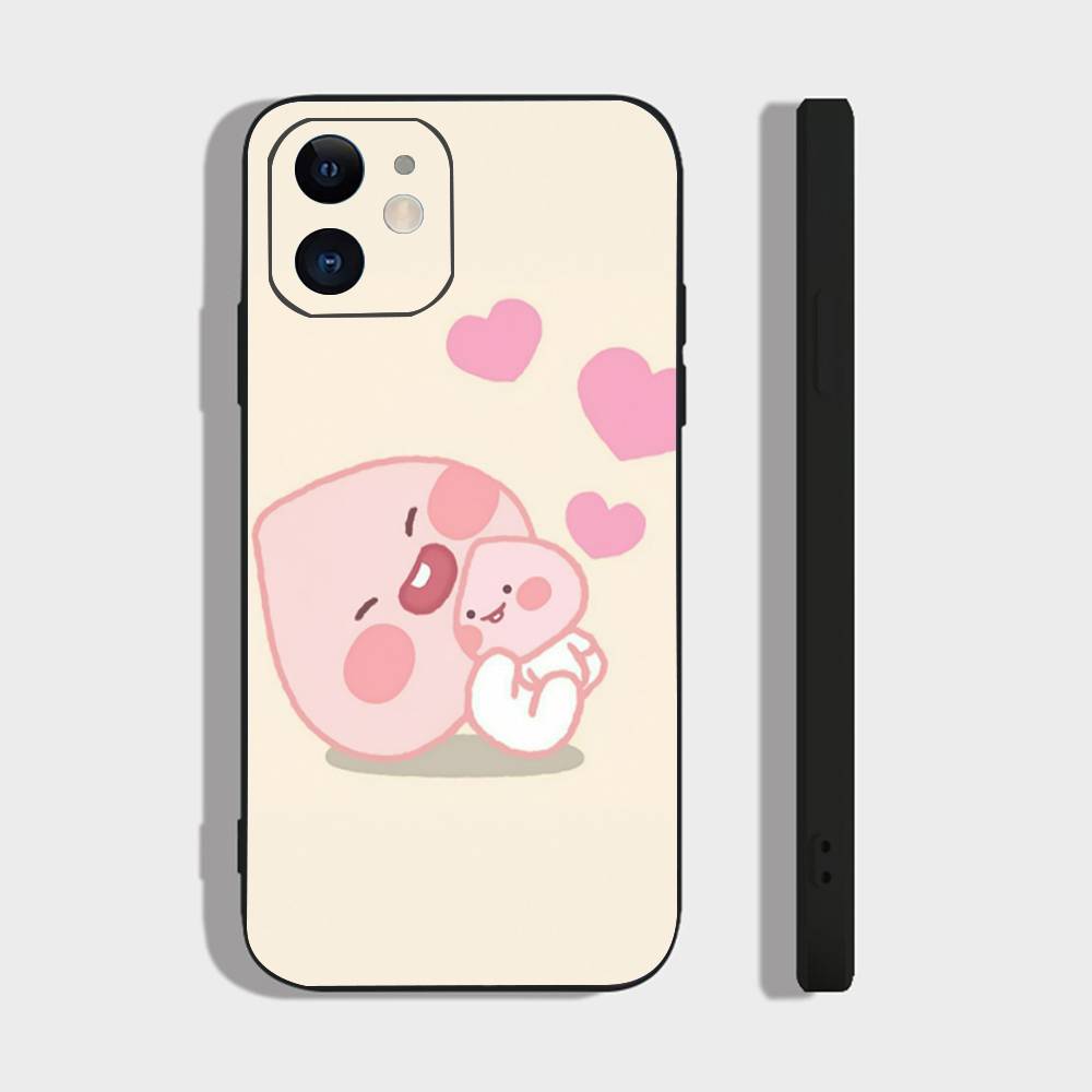 Korea Cartoon K-KAKAO CUTE F-FRIENDS Phone Case For IPhone 17 Air 16 15 14 13 Pro Max 11 12 Black Silicone Cover