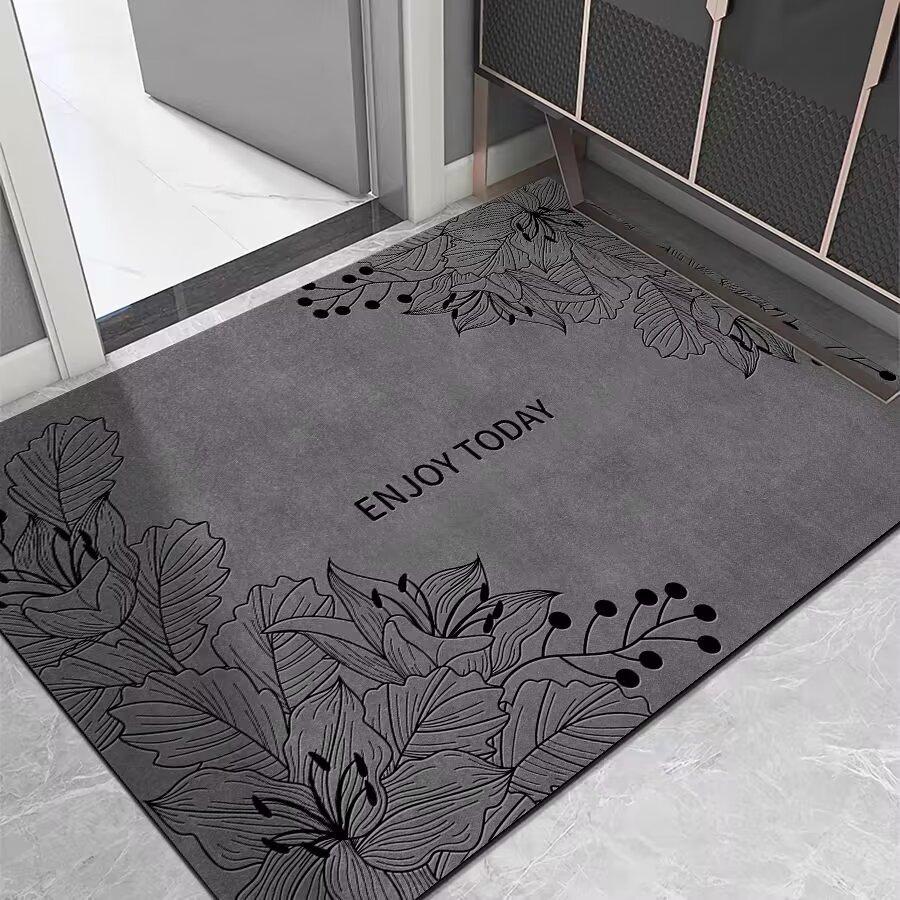 Простой напольный коврик оптом для ванной комнаты, впитывающий и устойчивый к грязи дверной коврик, противоскользящий, быстросохнущий коврик для ног