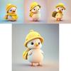 Cartoon Little Yellow Duck Wearing Hat Car Pendant With Acrylic Flat Surface Design For Car Interior Decor