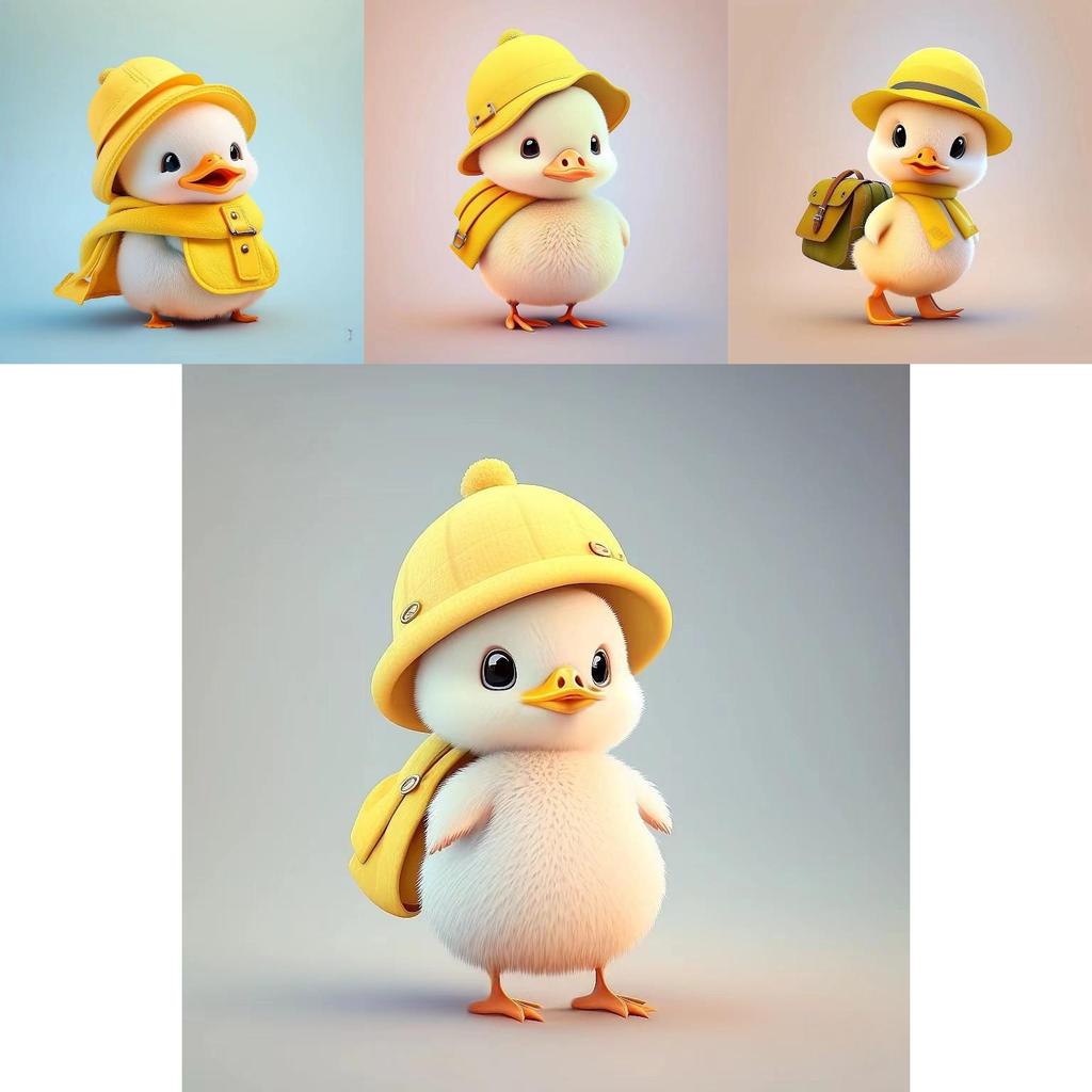 Cartoon Little Yellow Duck Wearing Hat Car Pendant With Acrylic Flat Surface Design For Car Interior Decor