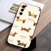 Dog Autumn Dachshund  Phone Case For Samsung Galaxy A73,A72,A71,A70,A53,A52,A51,Soft Silicone Black Cover