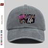 pc Cute Leopard Print Mom Life Pattern Baseball Cap Home Casual Decoration Papa Hat Trucker Sun Hat Washed Buckle Adjustable