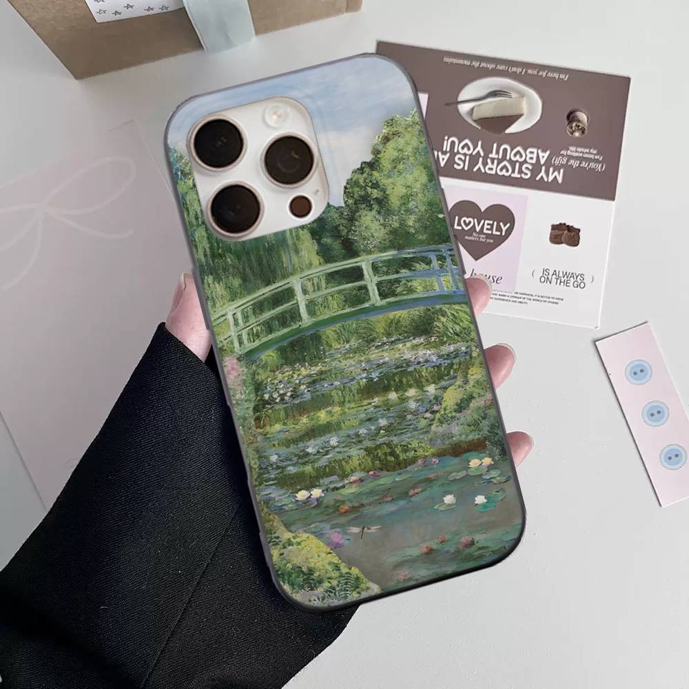 Чехол для телефона с картиной Ван Гога маслом Для IPhone 16 15 17 Pro 11 12 13 14 Pro Max Plus Мягкий Силиконовый Чехол-Ракушка с Волнистым Рисунком