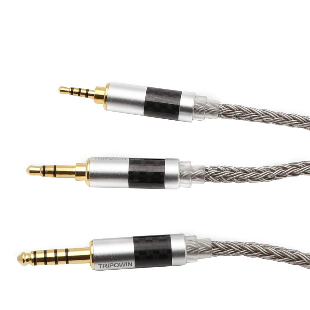 Tripowin Zonie 16 Core Silver Plated Cable SPCHIFI Earphone Upgrade Cable & (3.5mm-QDC, Gray)