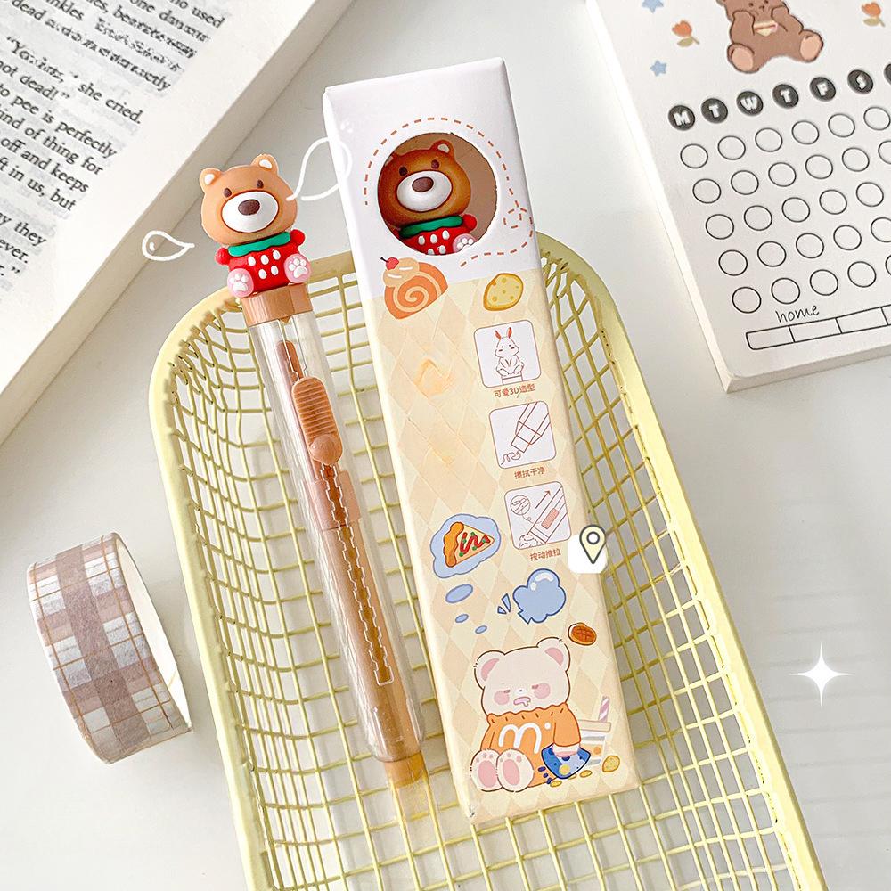 1 шт., кавайный ластик, креативный выдвижной стиль, канцелярский ластик для детей, милый ластик для карандашей с животными, студенческие принадлежности