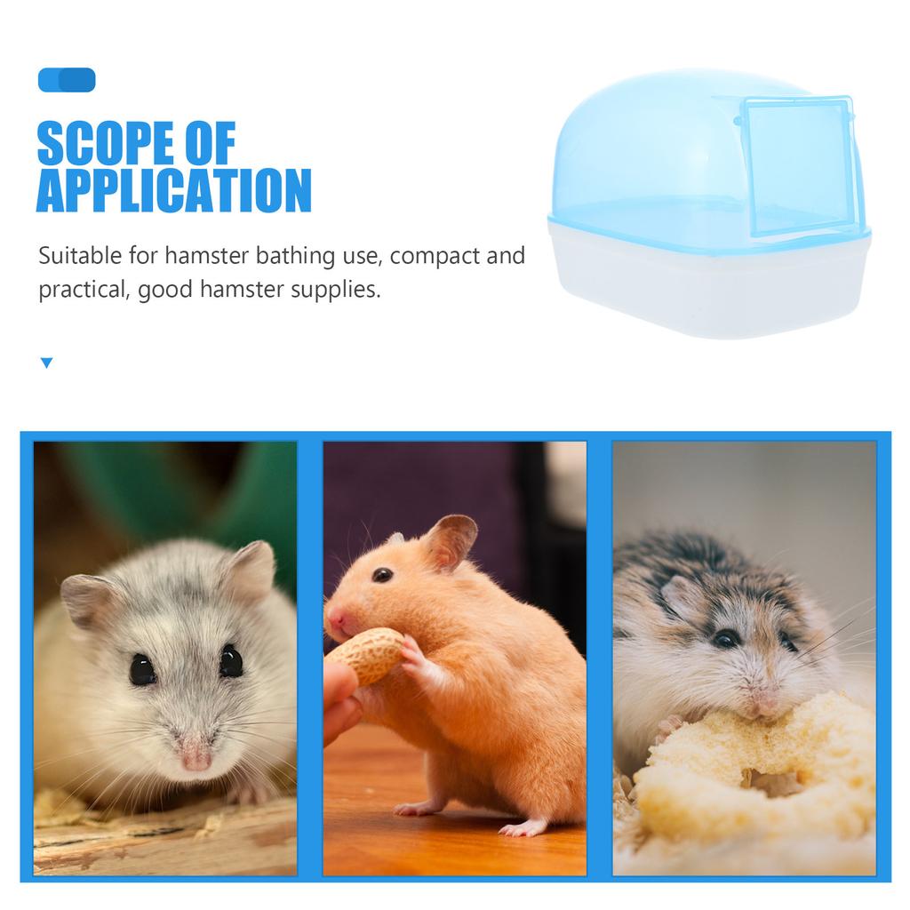 2Pcs Hamster Bath Room Plastic Transparent Dust-Proof Containers Detachable Hamster Bathing Tub Household Small Pet Dust Bath