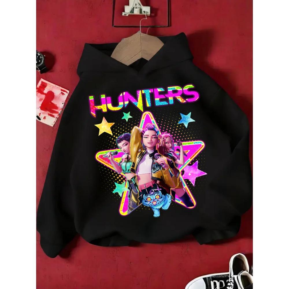 KPop Demon Hunter Rumi Derpy Cartoon Girls Boy Hooded Sweatshirt Warm Children's Wave Fashion Casual Tops Casual Girls Clothing