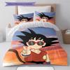 Cute Cartoon Son Goku Pattern Bedding Quilt Set Quilt Cover Pillowcase Home Birthday Gift(1 * duvet cover + 2 * pillowcase, without core)