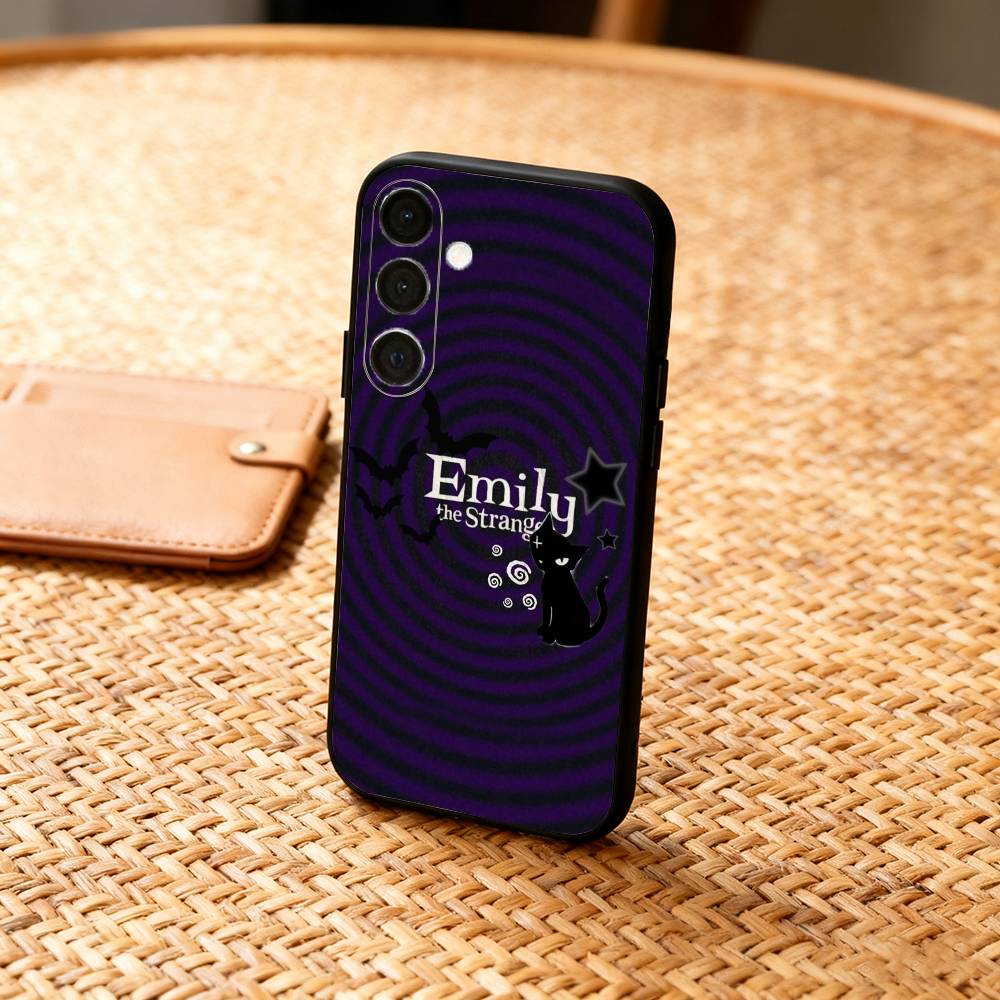 Чехол для телефона Cat E-Emily The Strange для Samsung A73, A21s, A22, A31, A32, A52, A53, A71, A80, Мягкий черный корпус