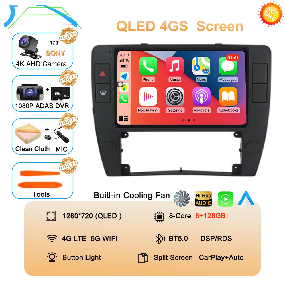 Android 14 Автомагнитола Carplay для Passat B5 2000 2001 2002 2003-2005 Авто 4G Мультимедиа GPS 2 Din Плеер DSP Навигация