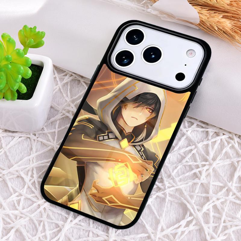 Мягкий ударопрочный чехол для телефона Zhongli Genshin Impact для iPhone 17 Air 16e 15 11 12 14 13 Pro Max Чехол Coque